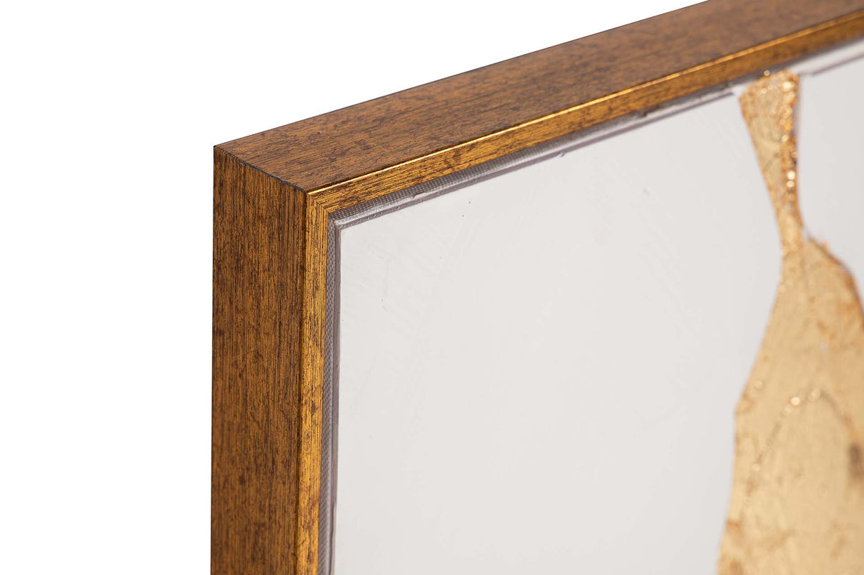 SET 2 CUADROS 80% PINTADO A MANO Y FOIL 80x4x80 CM