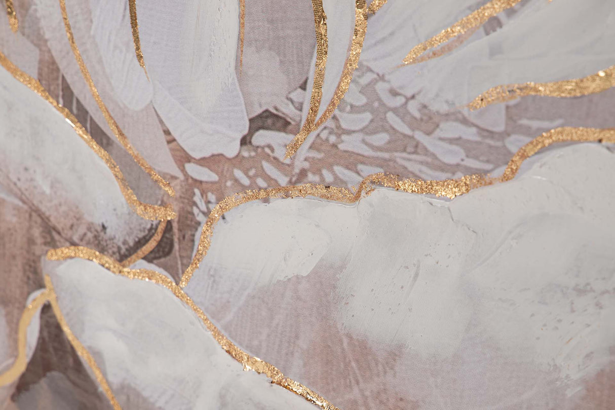 CUADRO FLOR 80% PINTADO A MANO Y FOIL 80x4x120 CM