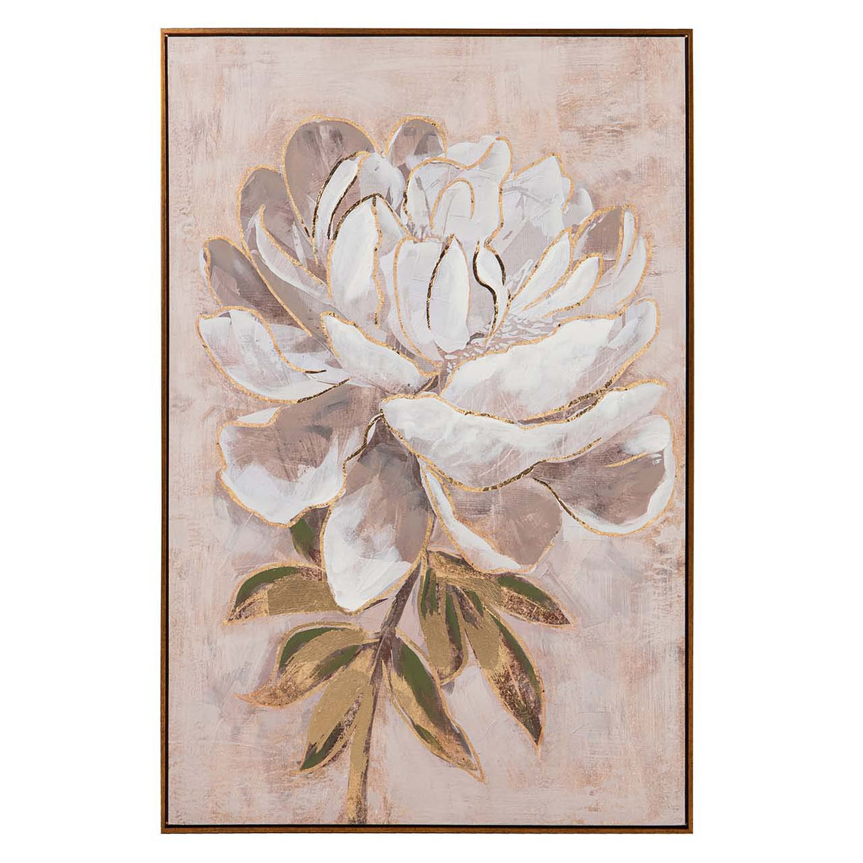 CUADRO FLOR 80% PINTADO A MANO Y FOIL 80x4x120 CM