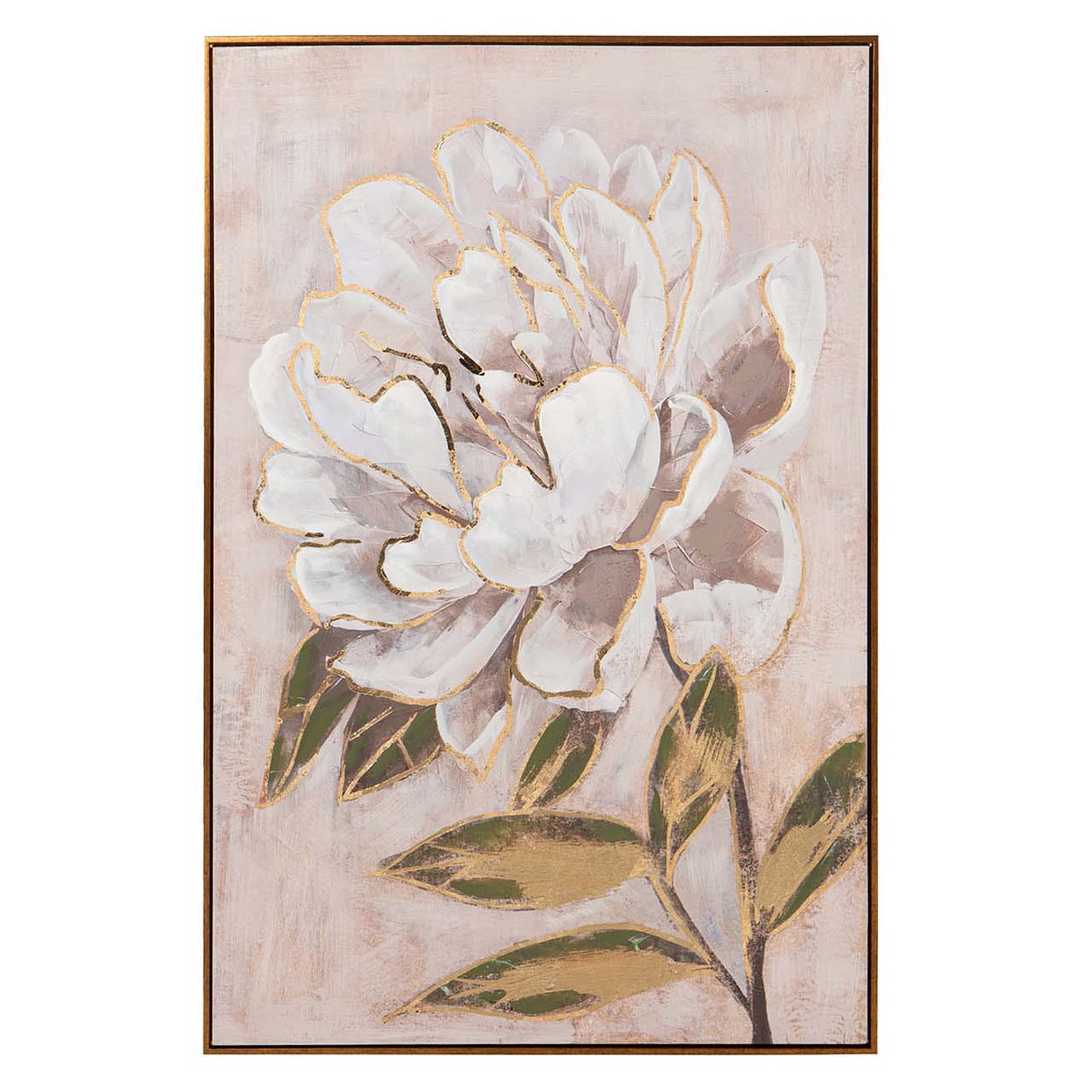 CUADRO FLOR 80% PINTADO A MANO Y FOIL 80x4x120 CM