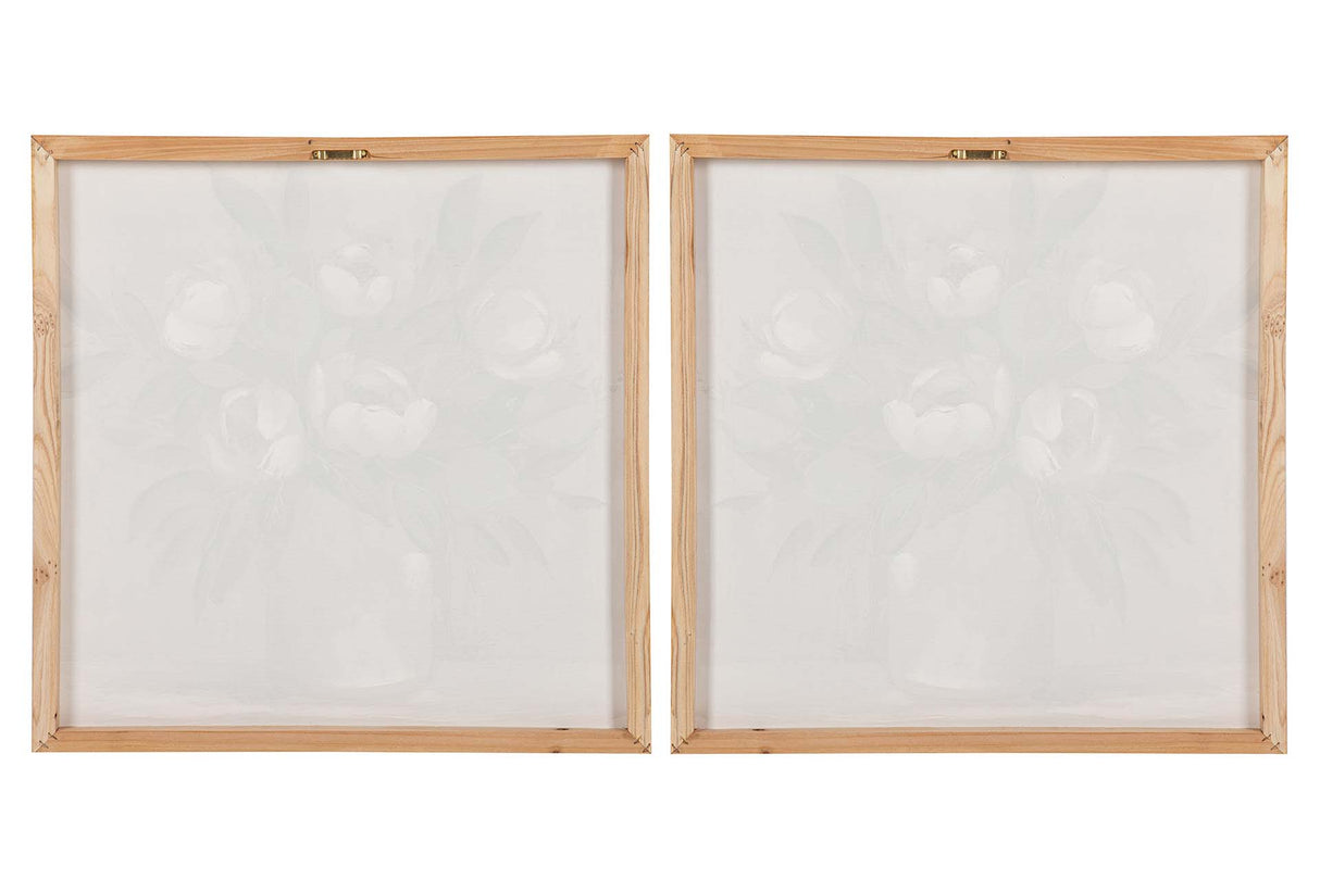 SET2 LIENZOS JARRONES 80% PINTADO A MANO 60x3x60CM