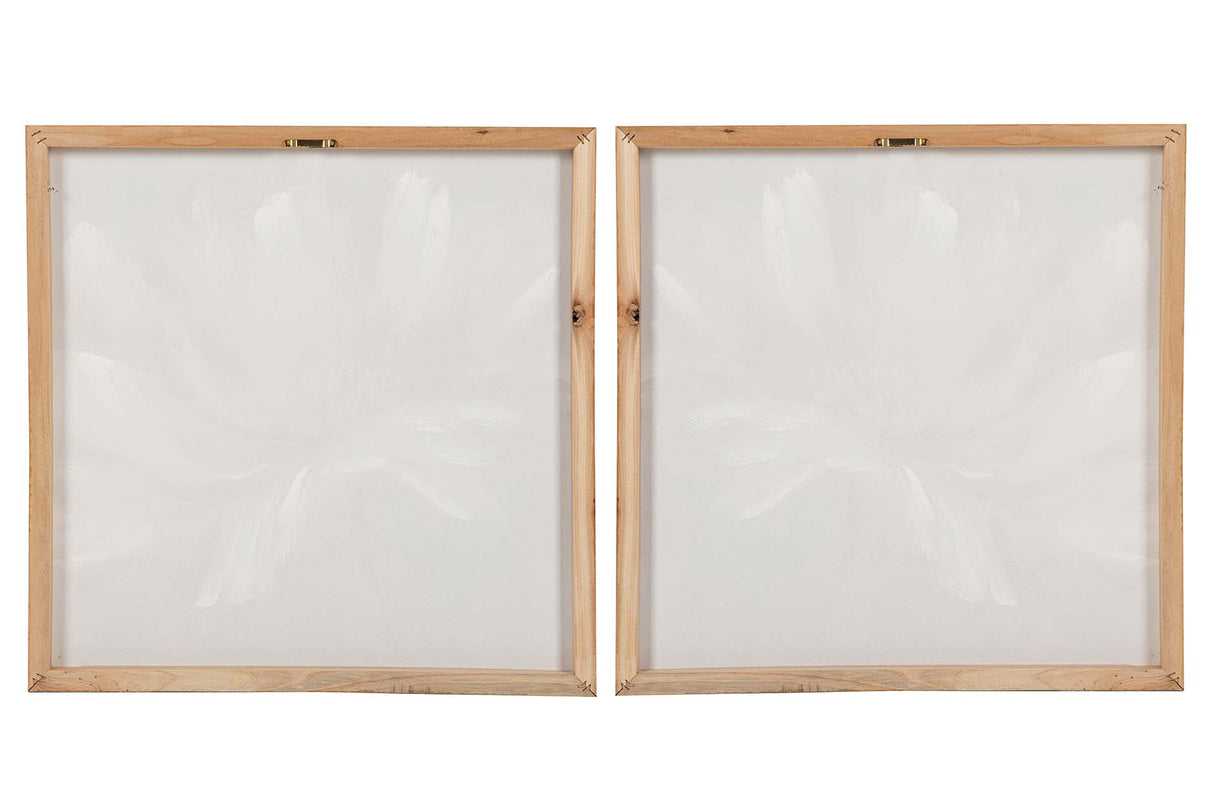 SET 2 LIENZOS FLORES 80% PINTADO A MANO 60x3x60 CM