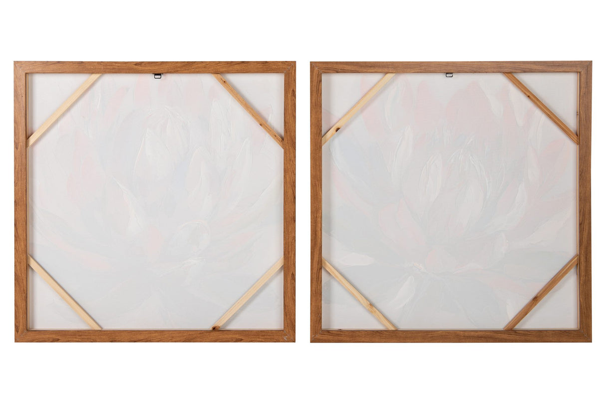 SET 2 CUADROS FLORES 80%PINTADO A MANO 80x4x80CM