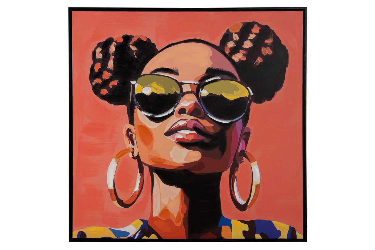 CUADRO MUJER 80% PINTADO A MANO 80x4x80 CM