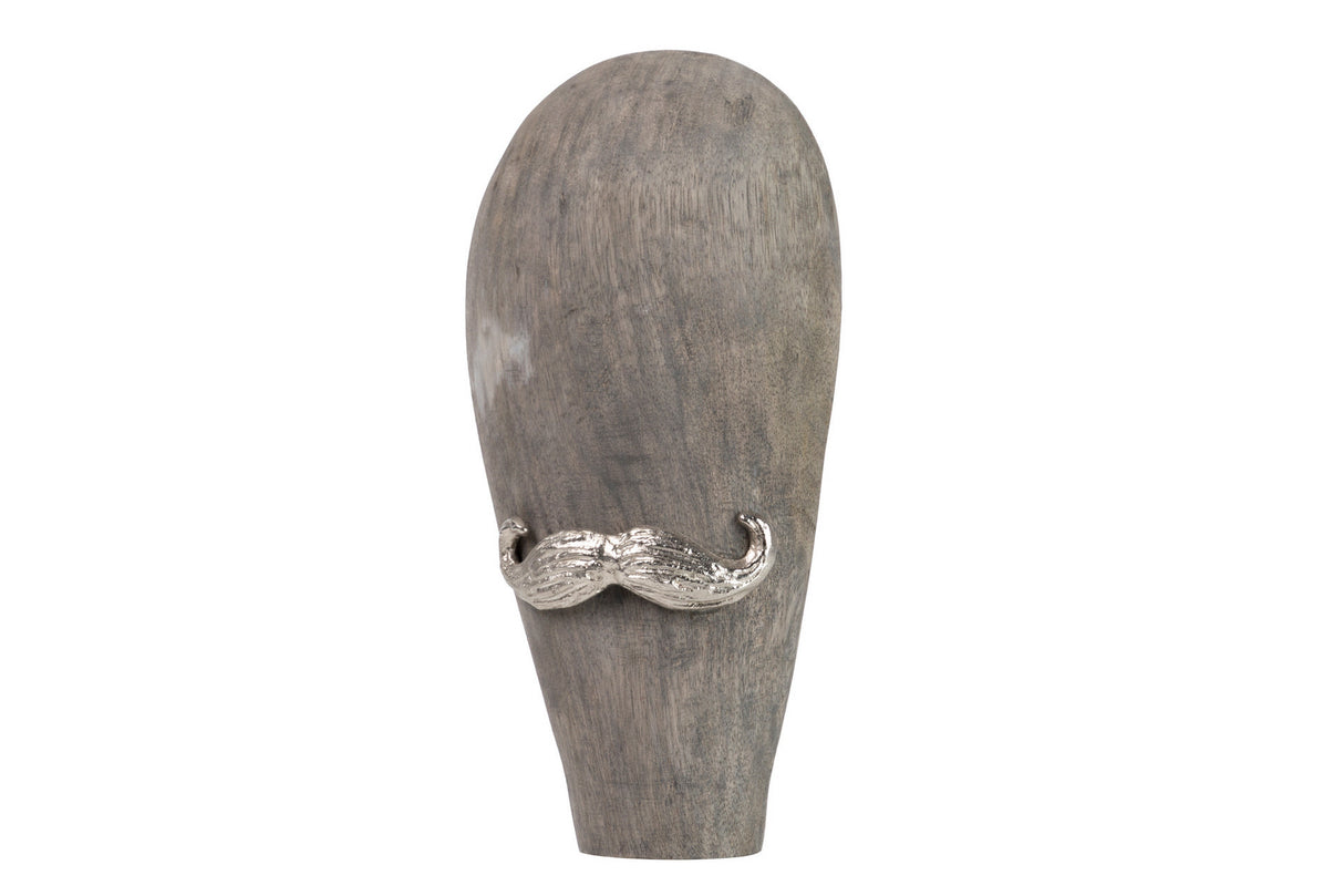 Figure de tête en aluminium mangue 15x8x28 cm