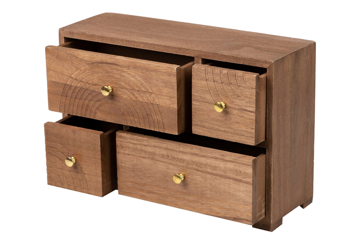 Gioielliere in legno intagliato naturale 27x11x17 cm