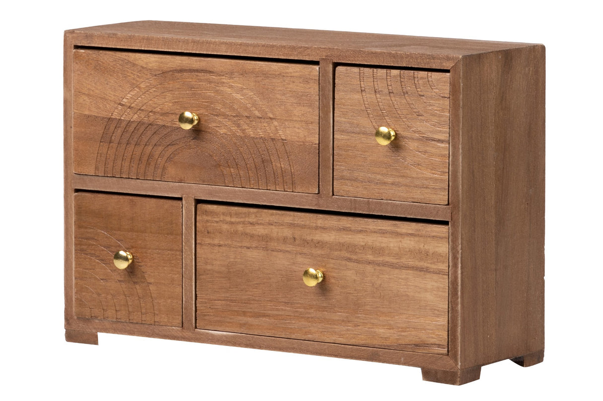 Gioielliere in legno intagliato naturale 27x11x17 cm