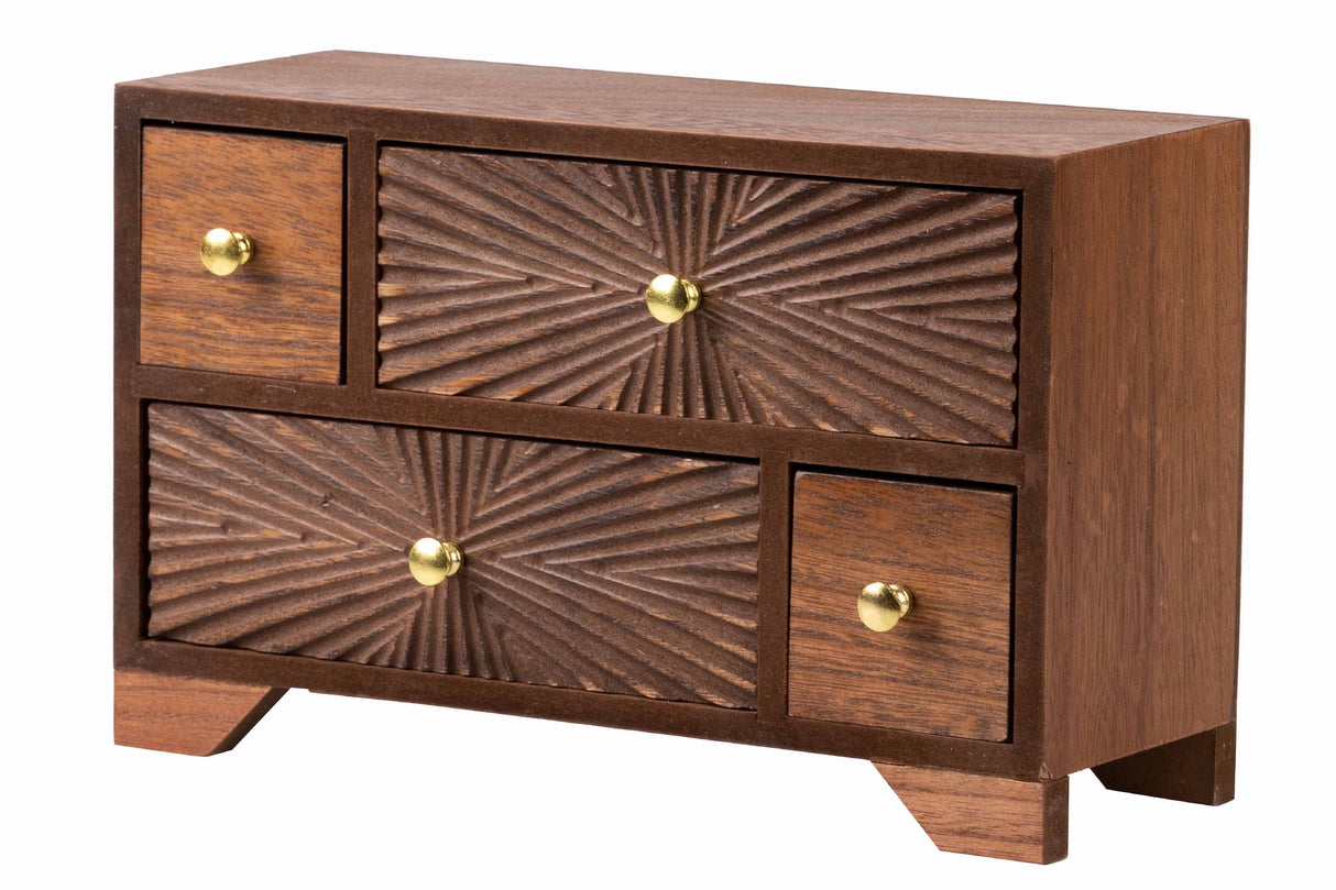 Gioielliere in legno intagliato naturale 27x11x17 cm