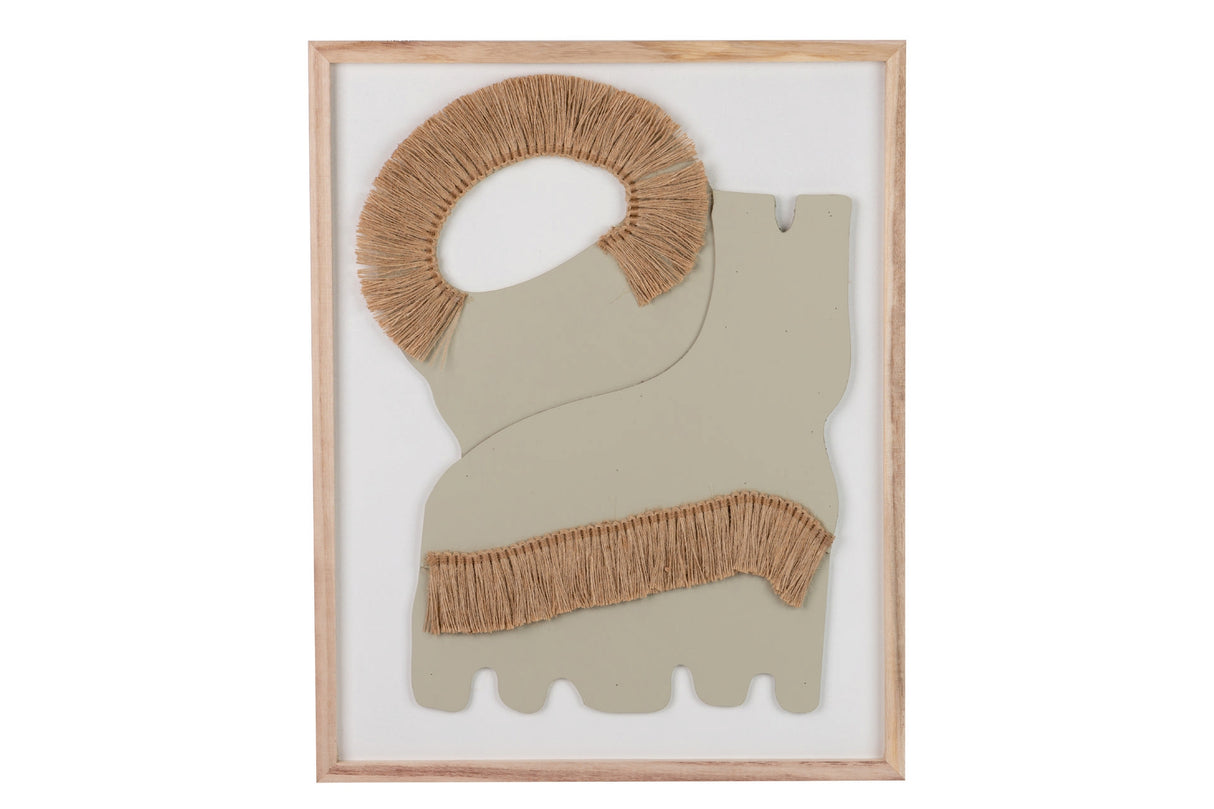 CUADRO MADERA FIBRA ETNICO VERDE 40x2x50 CM