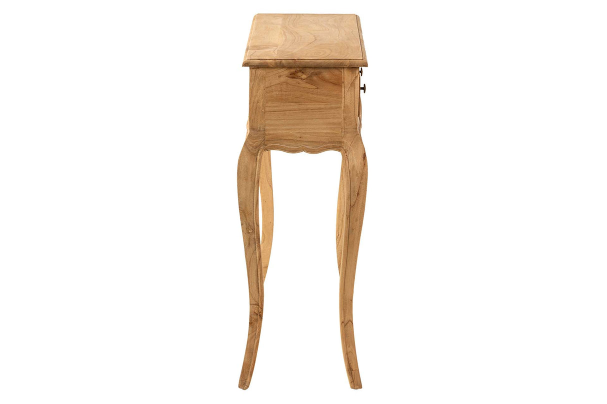 Natural Mindi Wood Console 3 Schubladen 110x30x80 cm