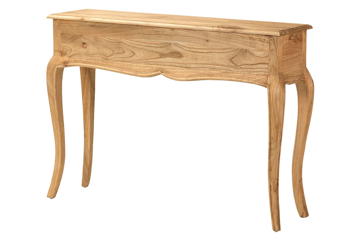 Natural Mindi Wood Console 3 Schubladen 110x30x80 cm