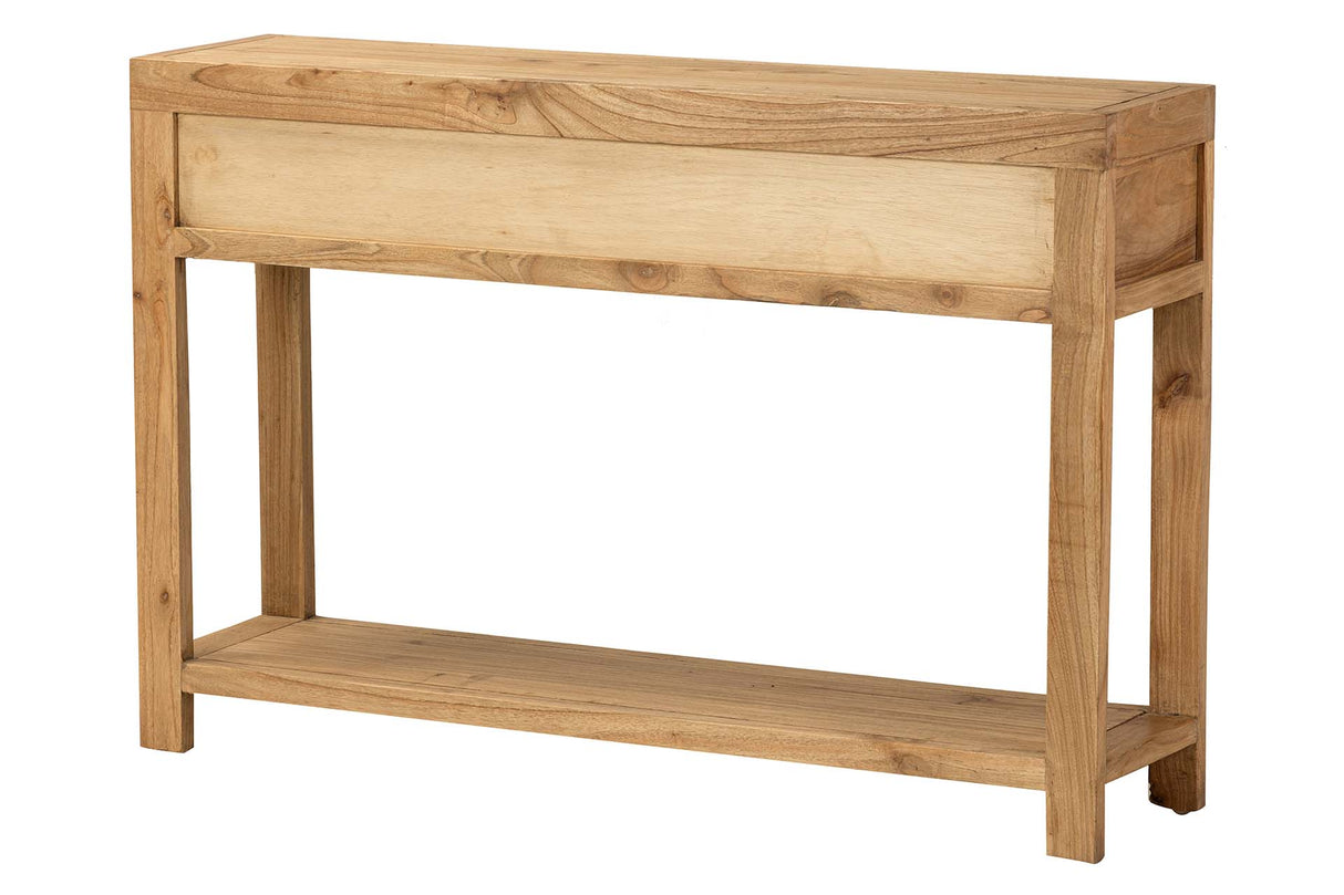 CONSOLA MADERA MINDI NATURAL 3 CAJONES 120x30x80CM
