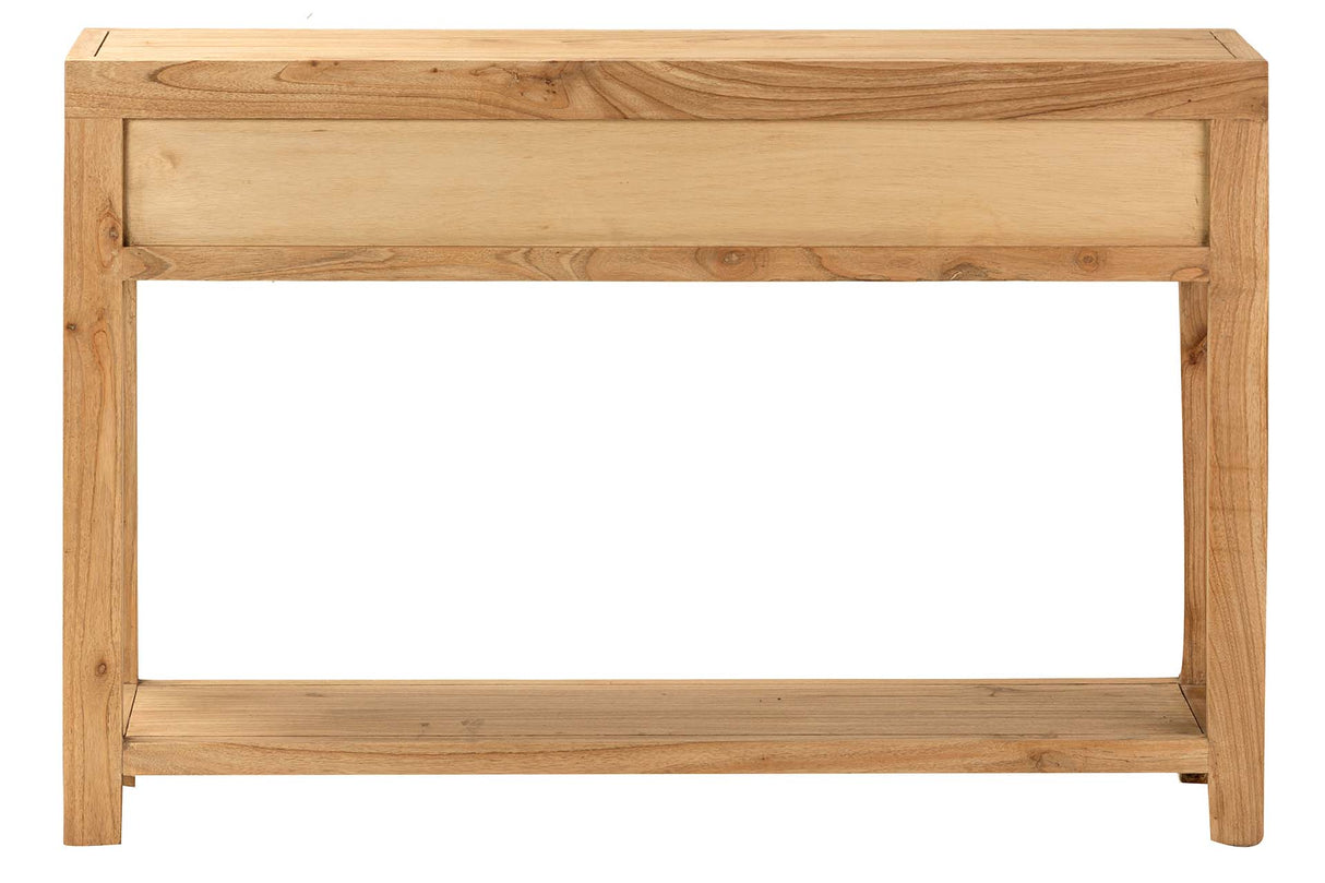 CONSOLA MADERA MINDI NATURAL 3 CAJONES 120x30x80CM