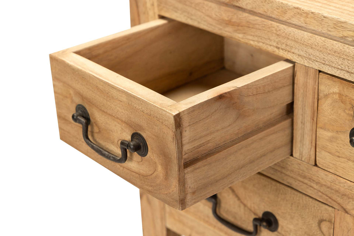 APARADOR MADERA NATURAL 9 CAJONES 120x30x80 CM