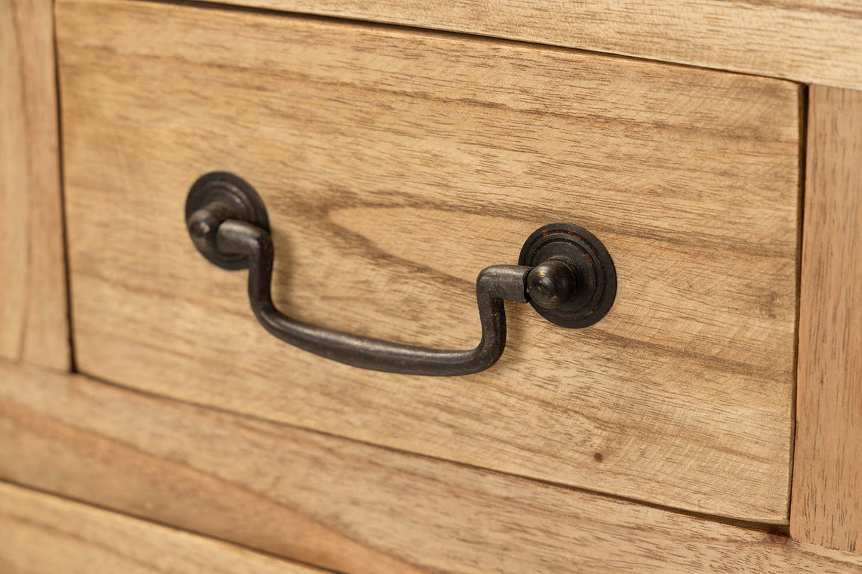 APARADOR MADERA NATURAL 9 CAJONES 120x30x80 CM