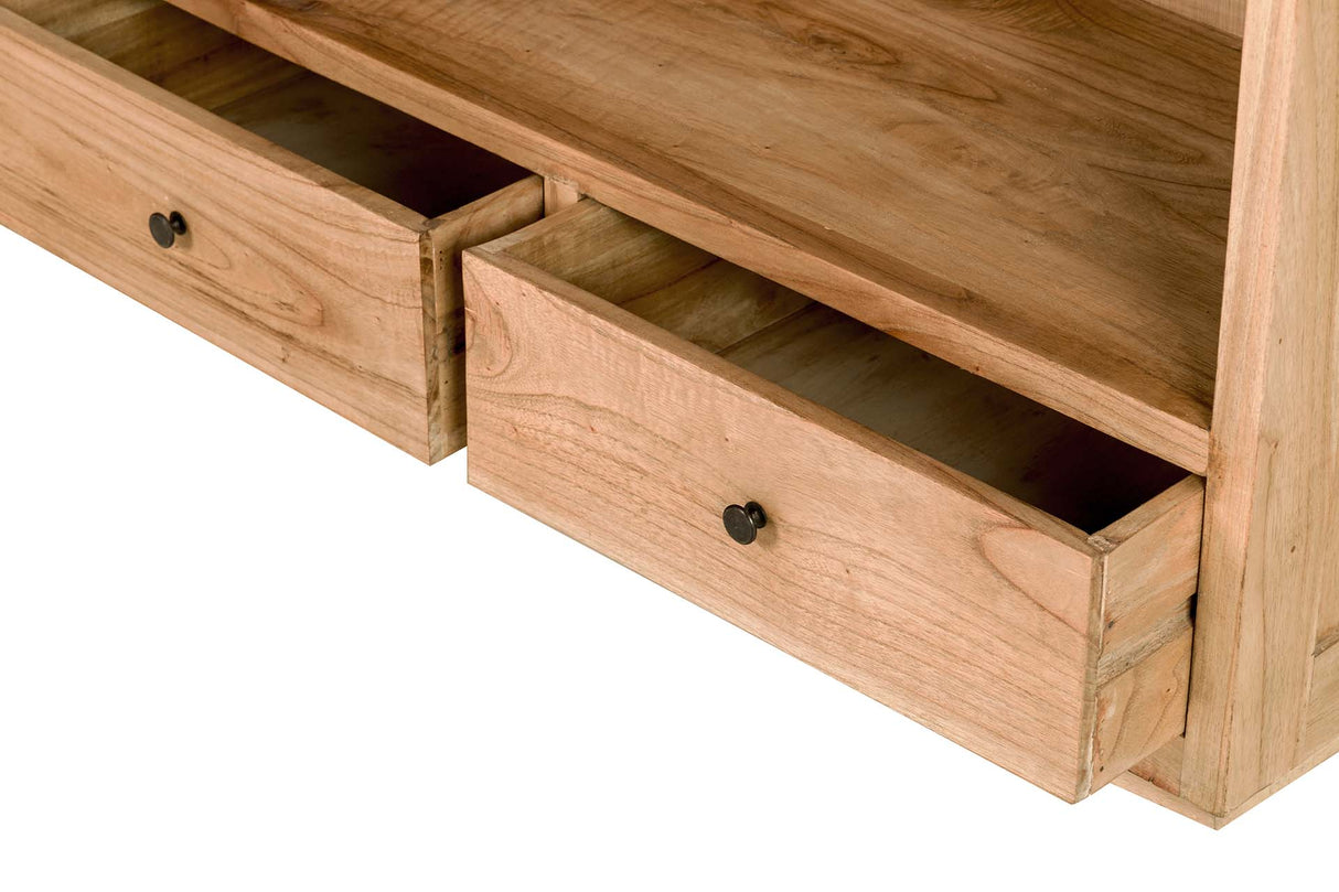 Livreador de madeira de Mindi Natural 100x40x185 cm