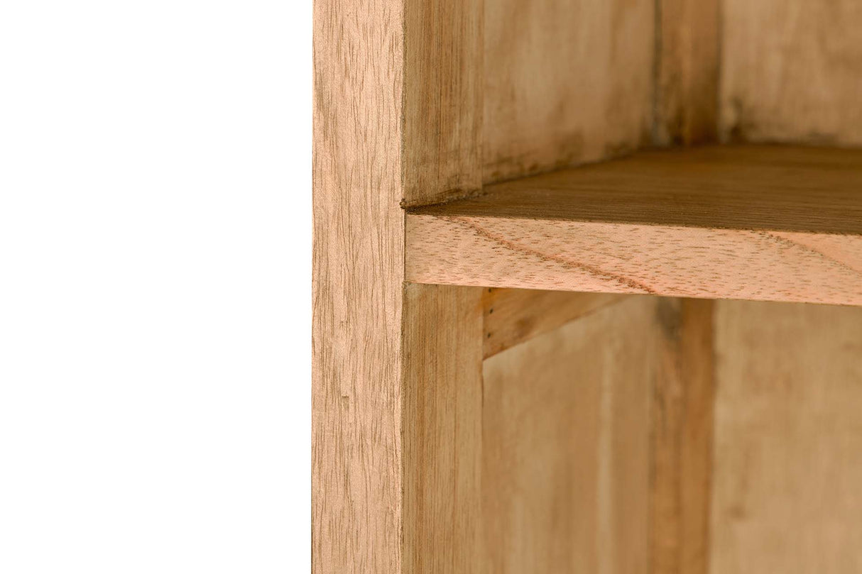 Livreador de madeira de Mindi Natural 100x40x185 cm