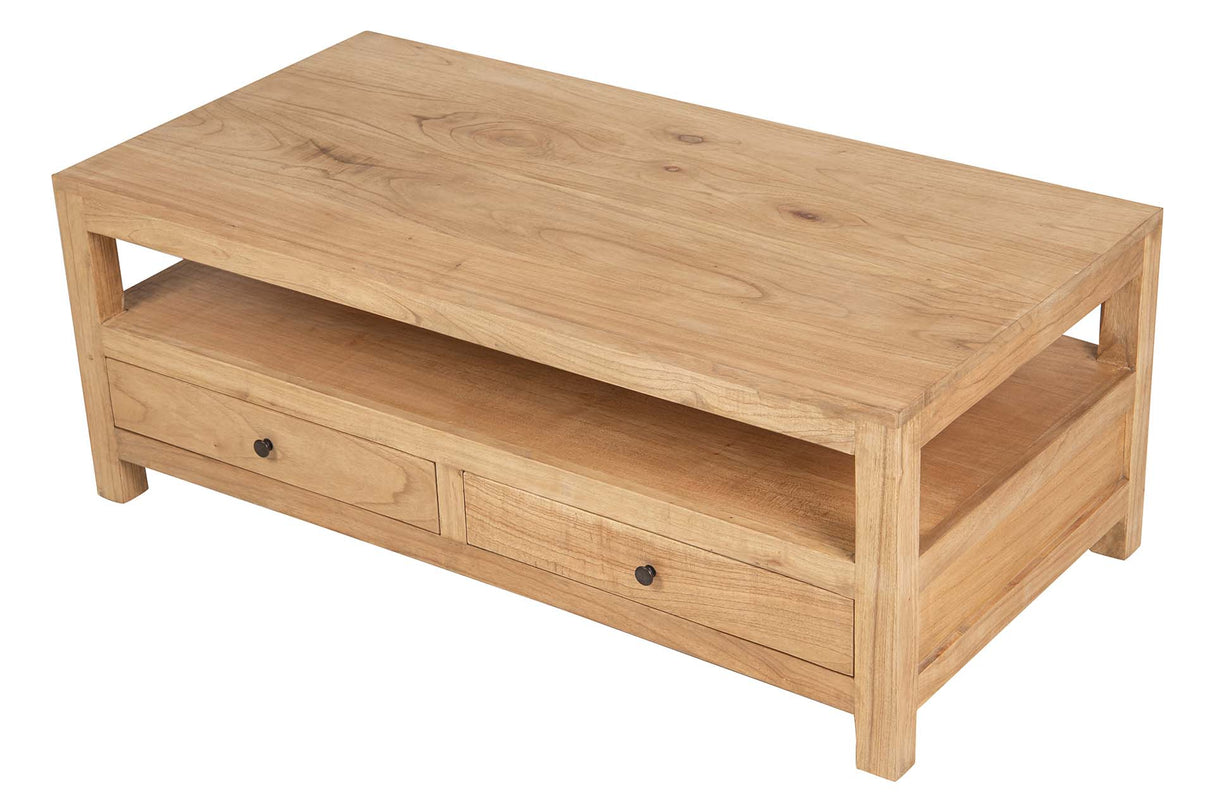 MESA DE CENTRO MADERA MINDI MARRON 120x60x45 CM