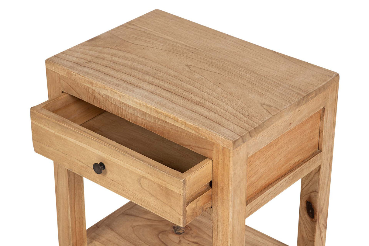 MESITA DE NOCHE 1 CAJON MADERA MINDI 50x35x60 CM