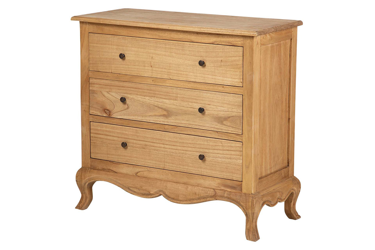 COMODA 3 CAJONES MADERA MINDI MARRON 90x40x85 CM