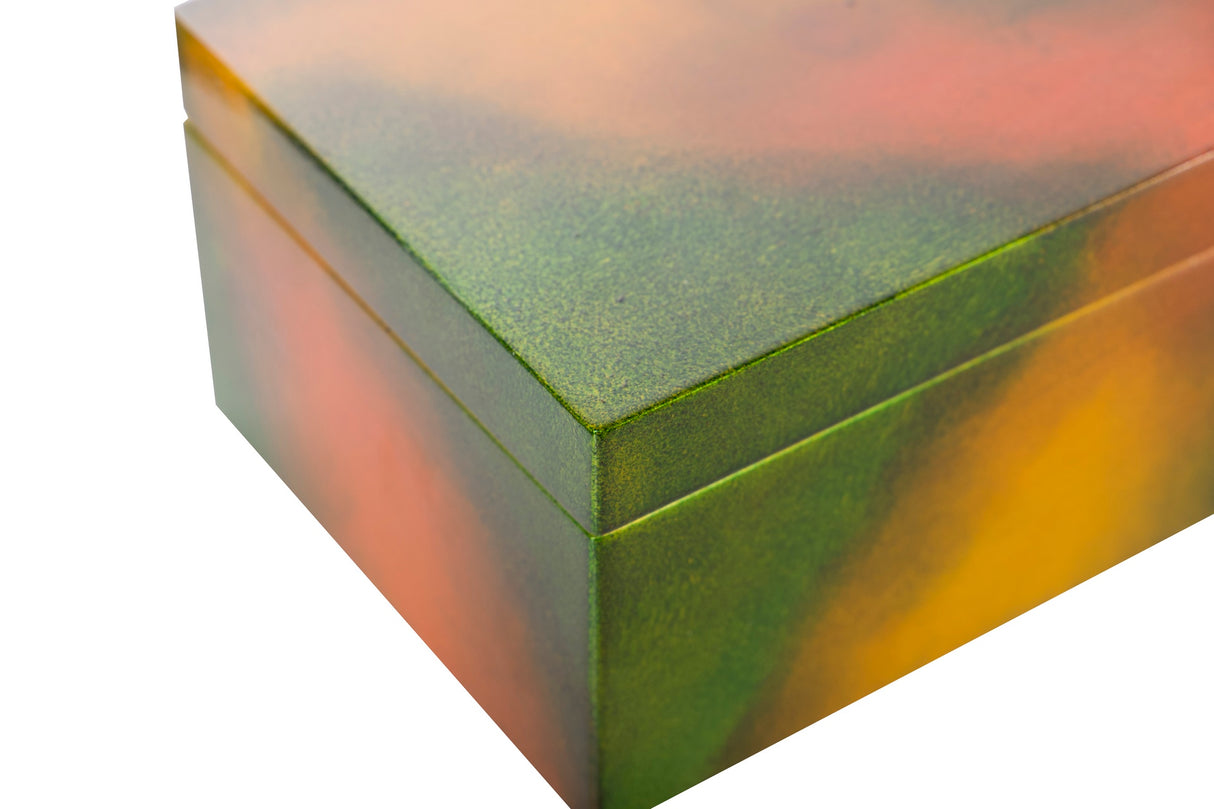 Conjunto 2 caixas de madeira douradas 25x15x11-20x12x8cm