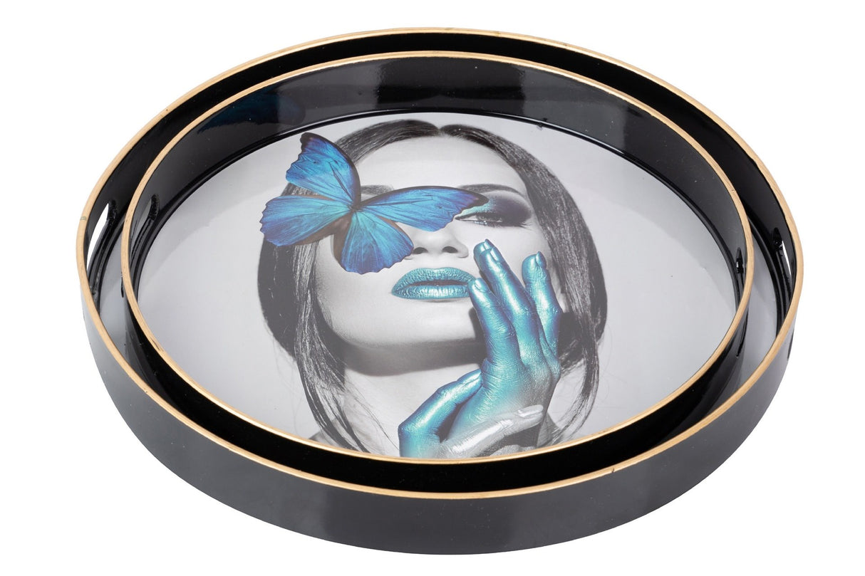 Defina 2 bandejas RDDA. Retrato 37x37x4/33x33x4cm