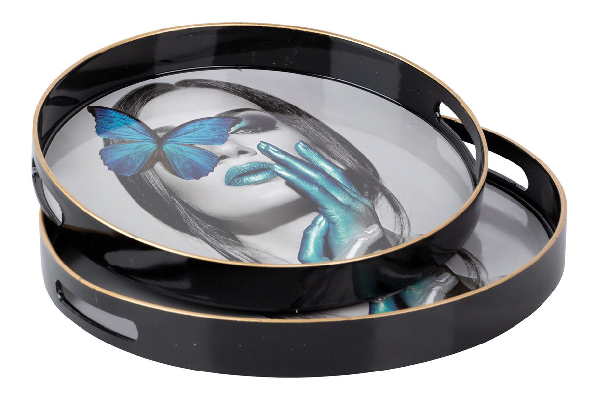 Defina 2 bandejas RDDA. Retrato 37x37x4/33x33x4cm