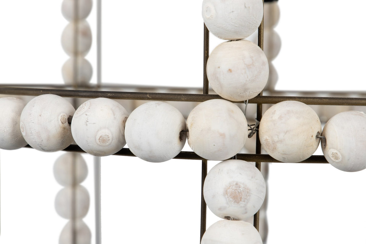 Lampe de plafond en métal en bois 46x46x50 cm