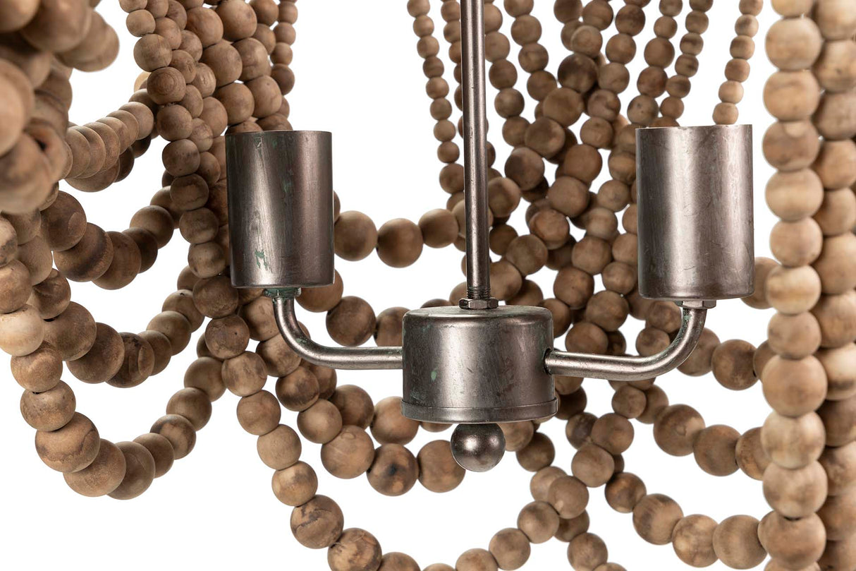 Yute 45x45x40 cm lampe à chaîne en bois