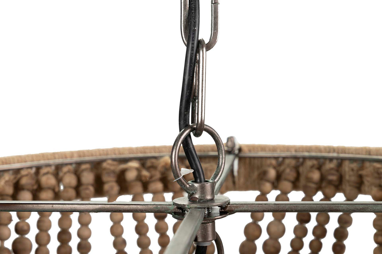 Yute 45x45x40 cm lampe à chaîne en bois