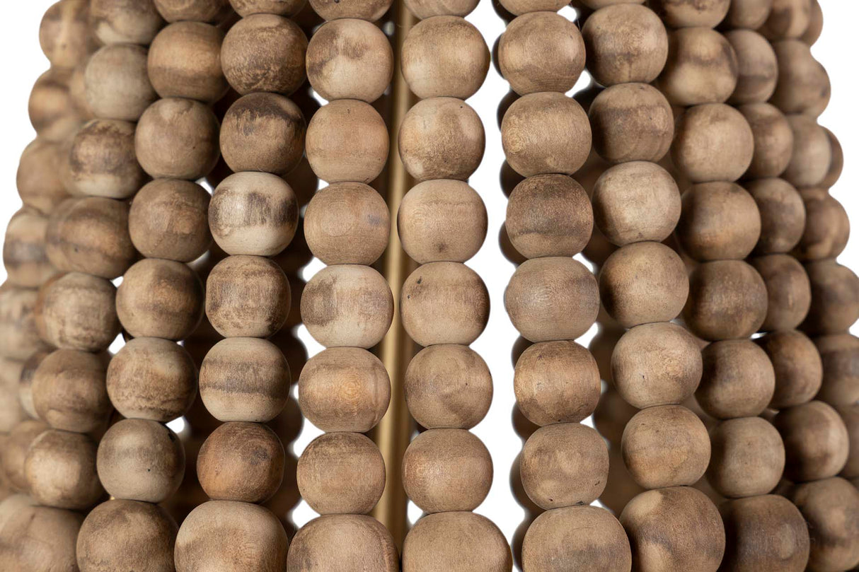 Lampada a catena a sfera in legno Rafia 41x41x75cm