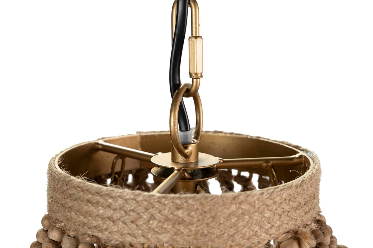 Lampada a catena a sfera in legno Rafia 41x41x45cm