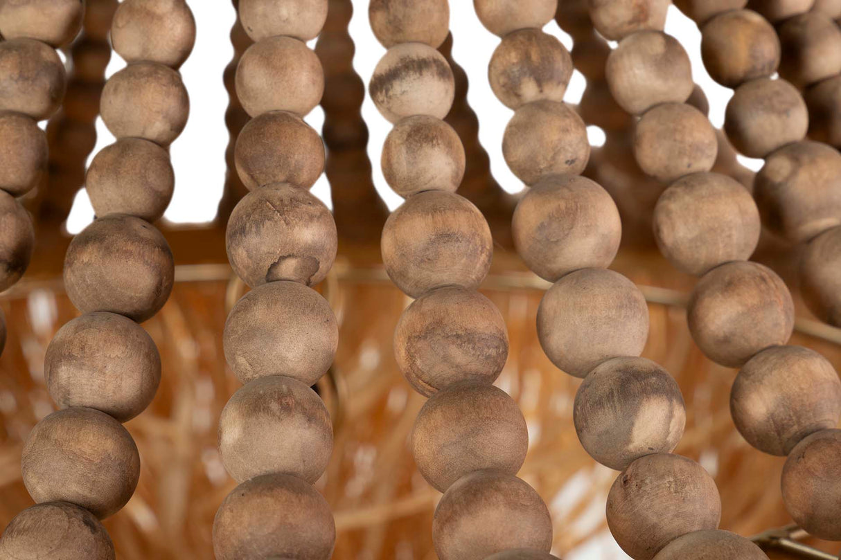 Lampada a catena a sfera in legno Rafia 60x60x66cm