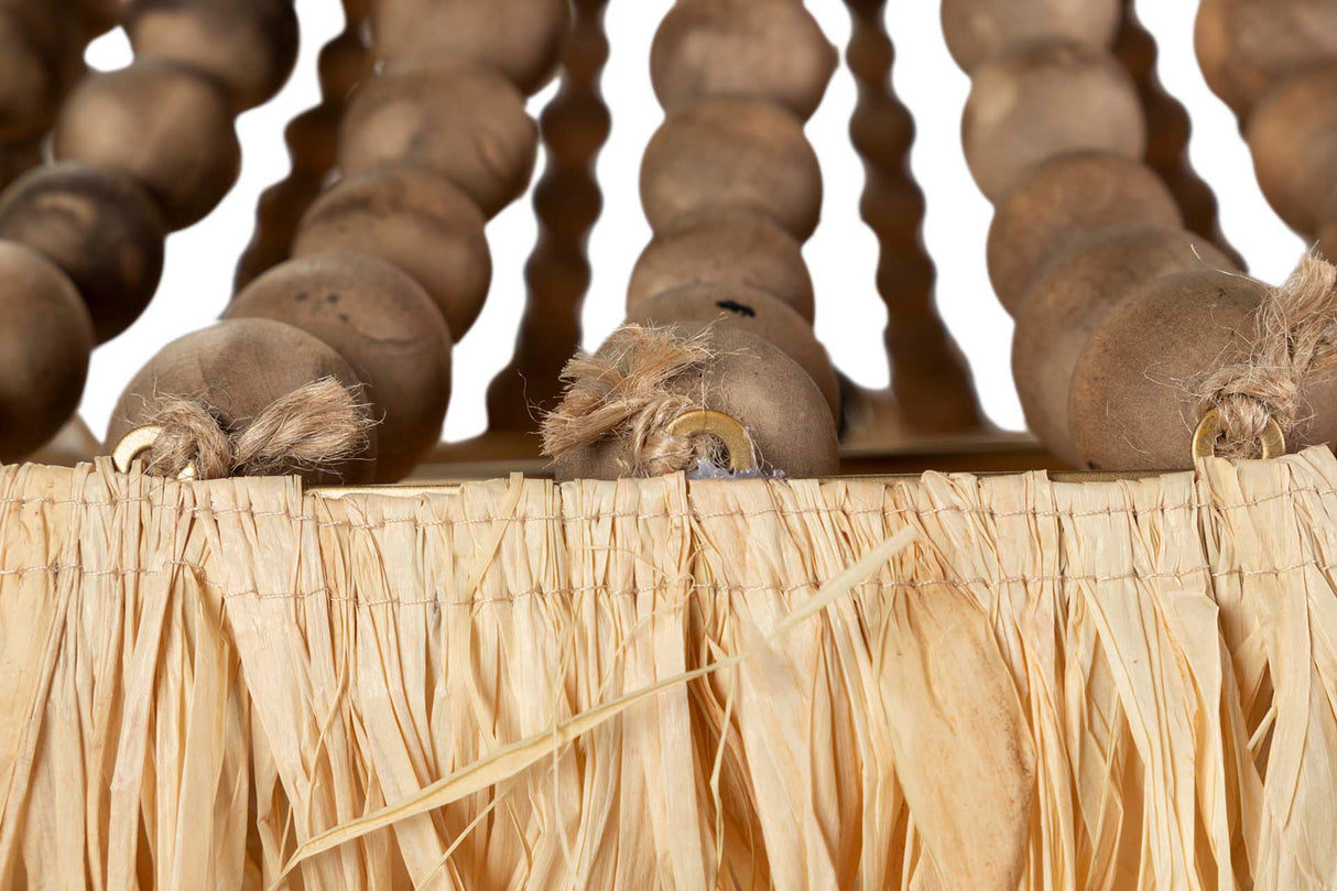 Lampada a catena a sfera in legno Rafia 60x60x66cm