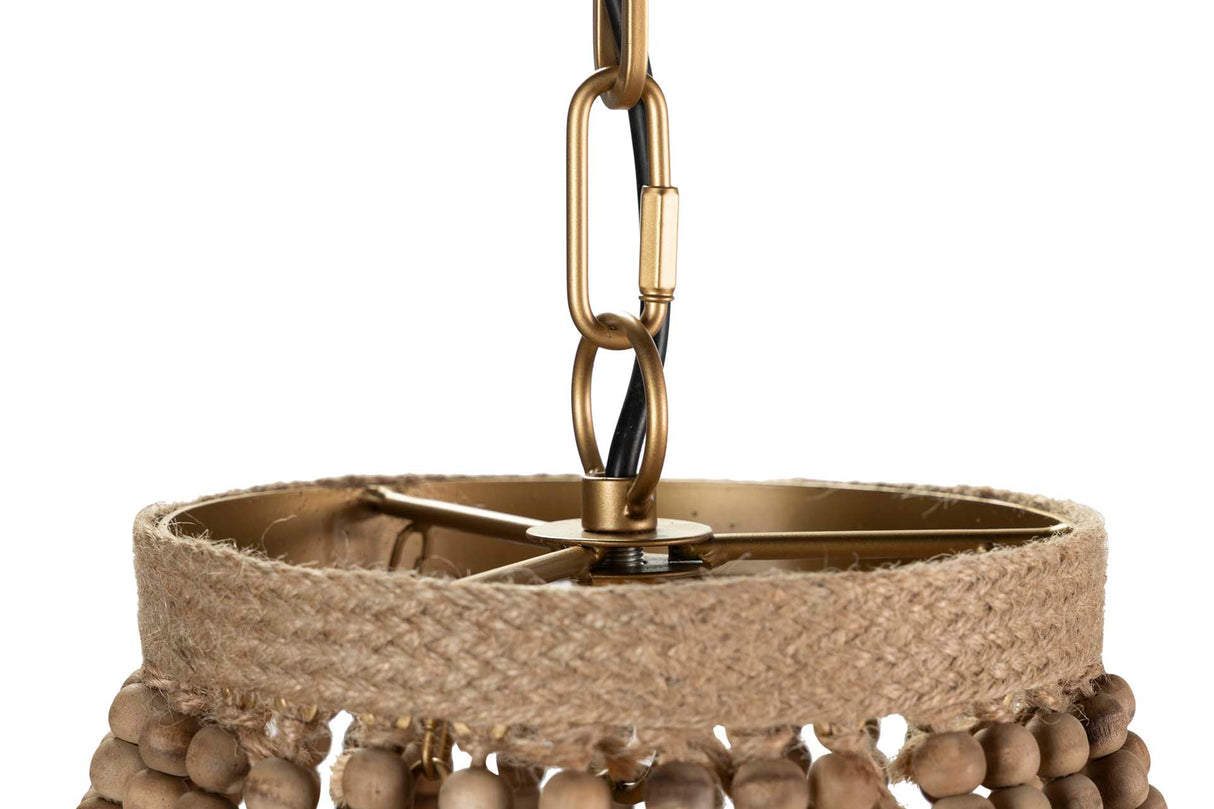 Lampada a catena a sfera in legno Rafia 60x60x66cm