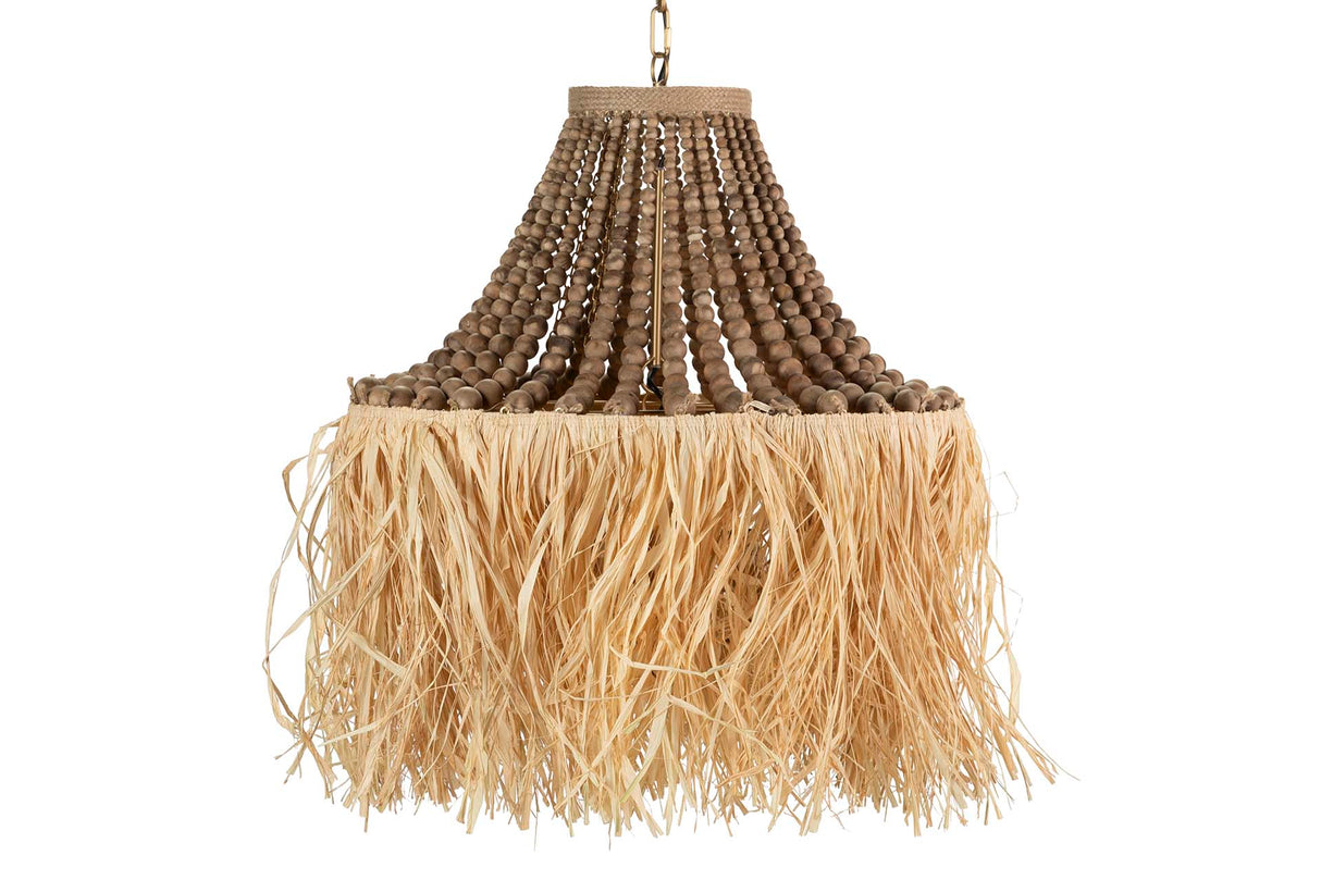 Lampada a catena a sfera in legno Rafia 60x60x66cm