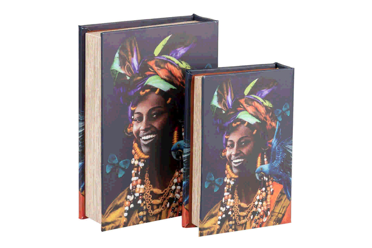 Conjunto 2 caixas Livro de espelho 21x7x30 / 16x5x24 cm