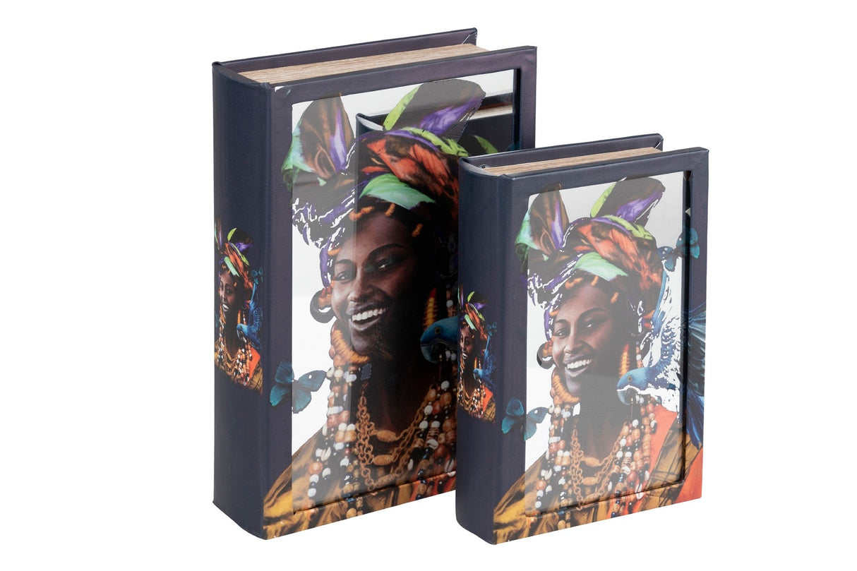 Conjunto 2 caixas Livro de espelho 21x7x30 / 16x5x24 cm