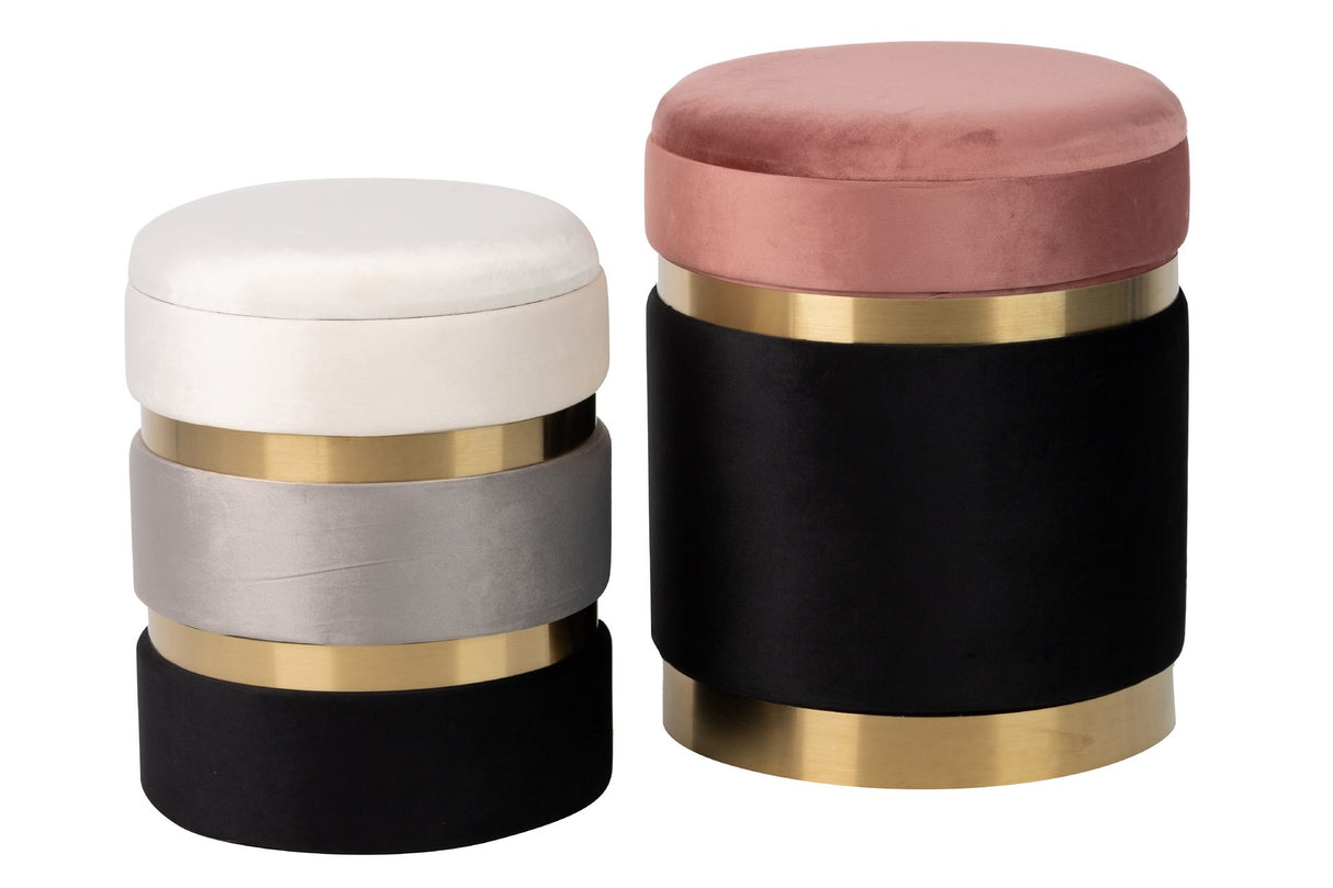 Réglez 2 bouffées en velours 36x36x44 31x31x38 cm