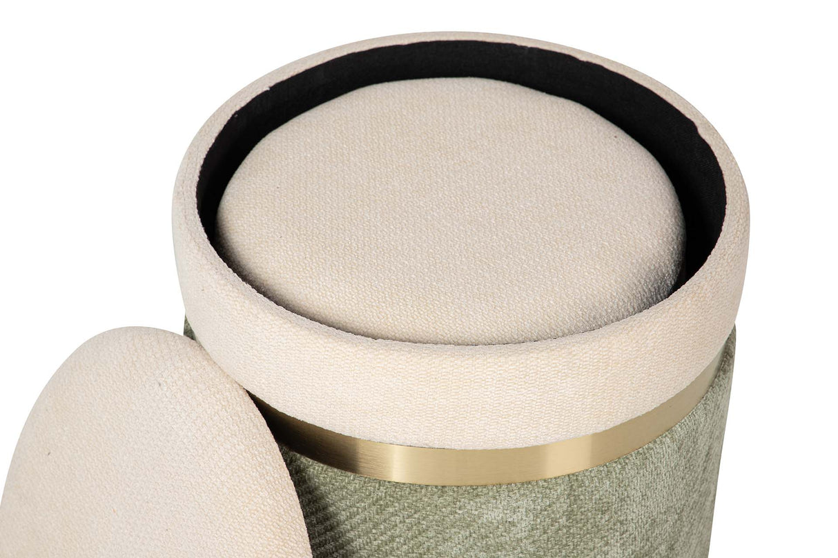 SET 2 PUFFS VELVET 36x36x44 31x31x38 CM