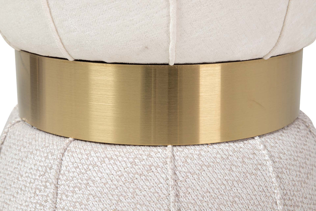 PUFF VELVET BLANCO GRIS 40x40x44 CM