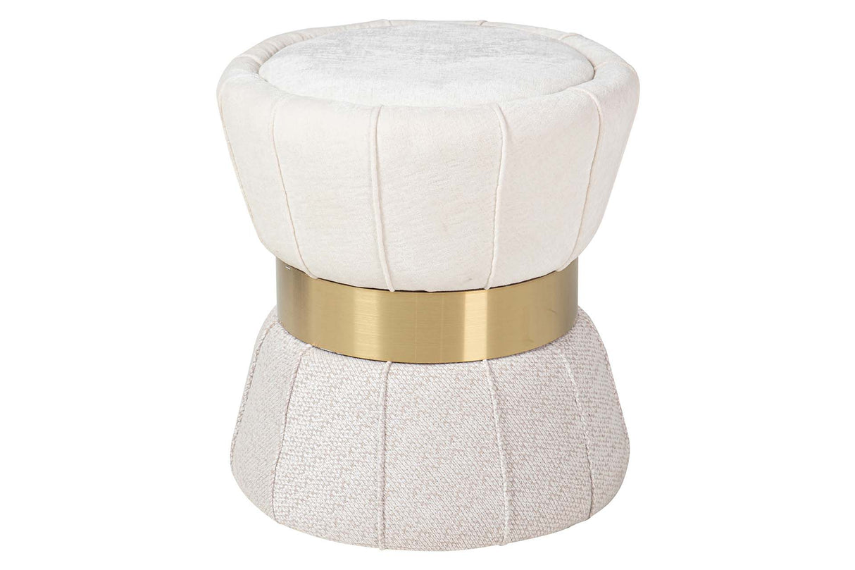 PUFF VELVET BLANCO GRIS 40x40x44 CM