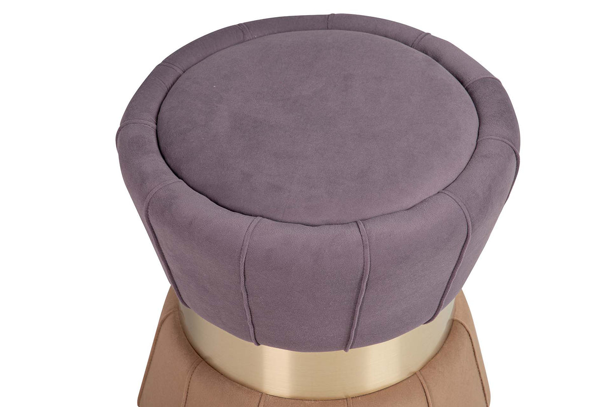 Puff Velvet Orange Morado 40x40x44 cm