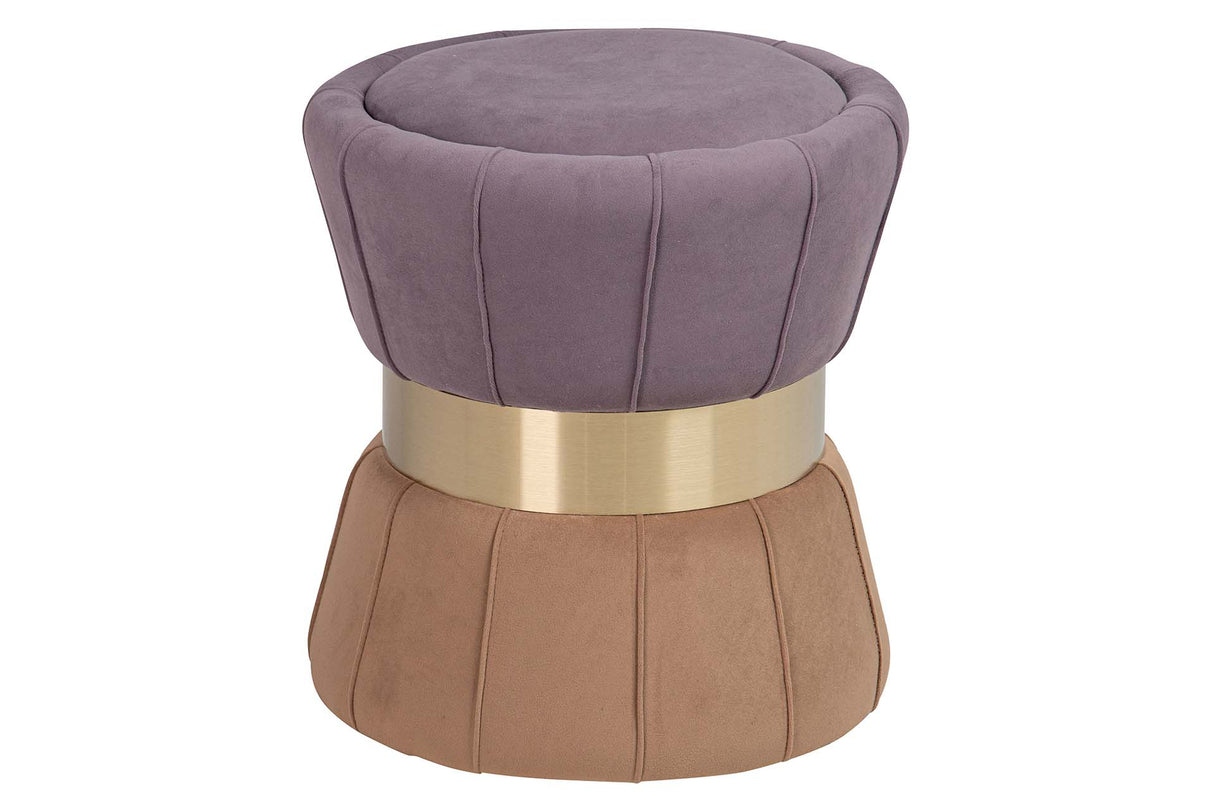 Puff Velvet Orange Morado 40x40x44 cm