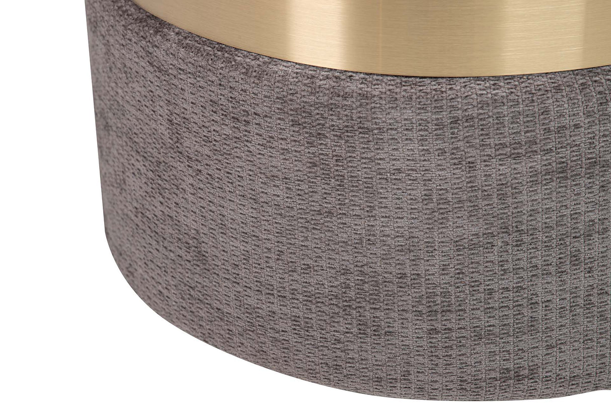 Guffle en velours jaune gris 40x40x44 cm