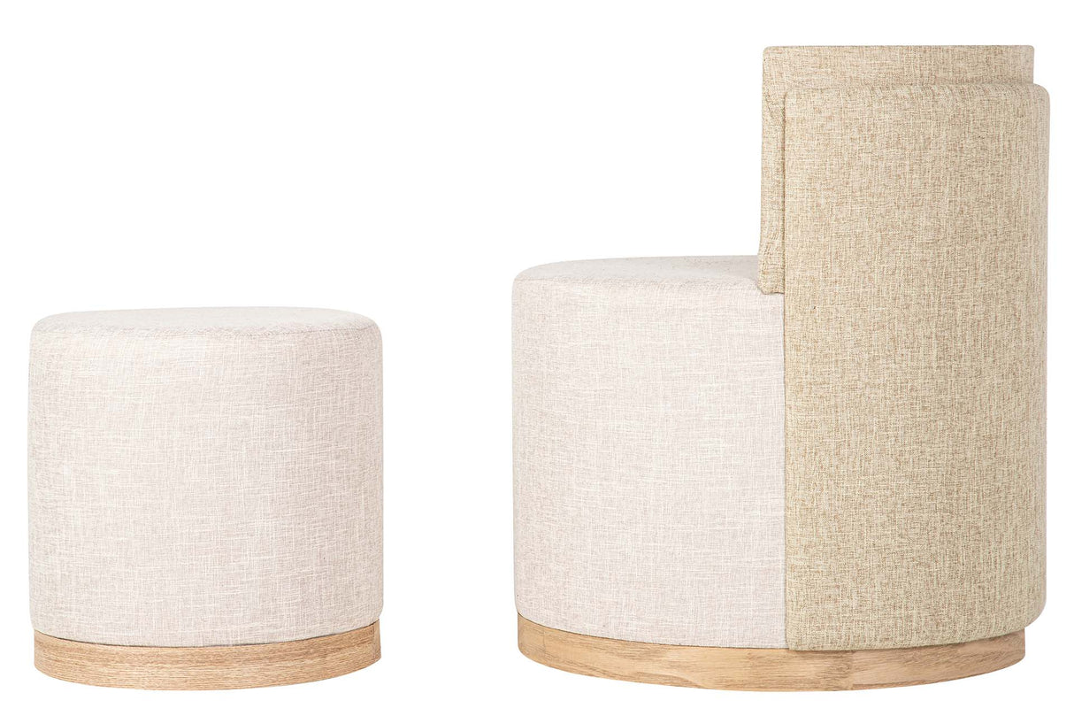 SET BUTACA Y PUFF POLIESTER 61x61x70 40x40x40 CM