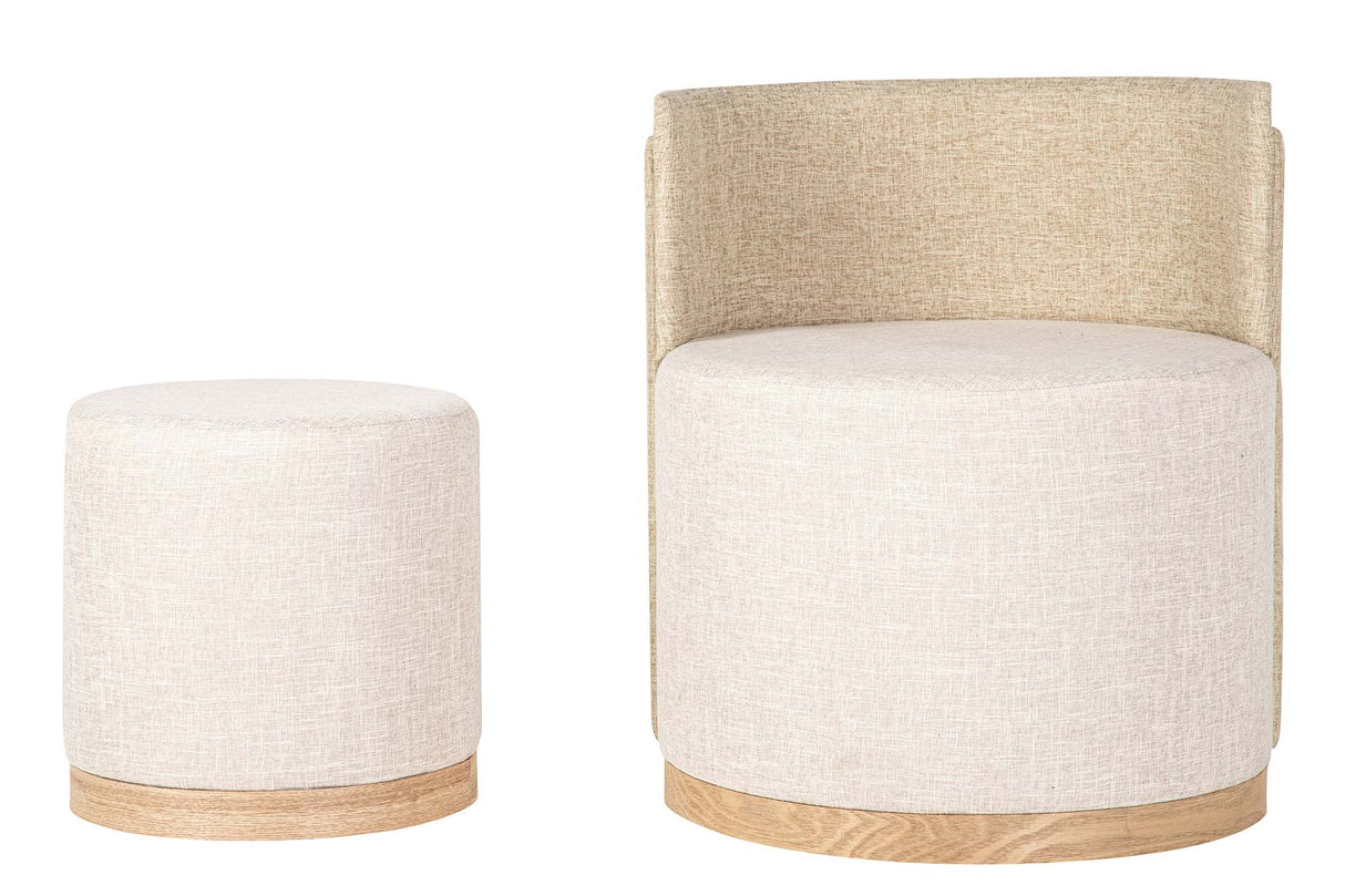 SET BUTACA Y PUFF POLIESTER 61x61x70 40x40x40 CM