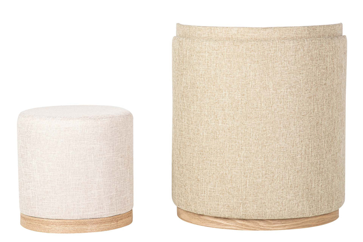 SET BUTACA Y PUFF POLIESTER 61x61x70 40x40x40 CM