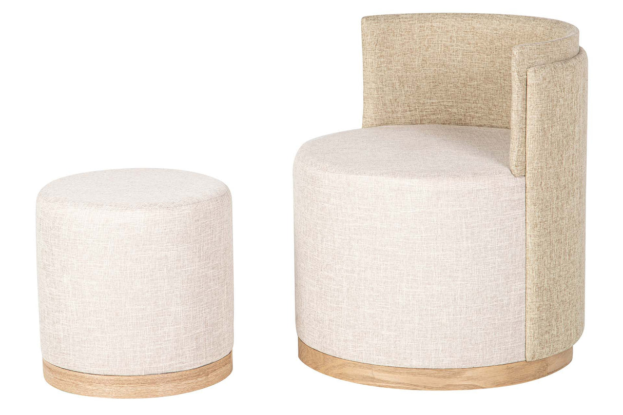 SET BUTACA Y PUFF POLIESTER 61x61x70 40x40x40 CM