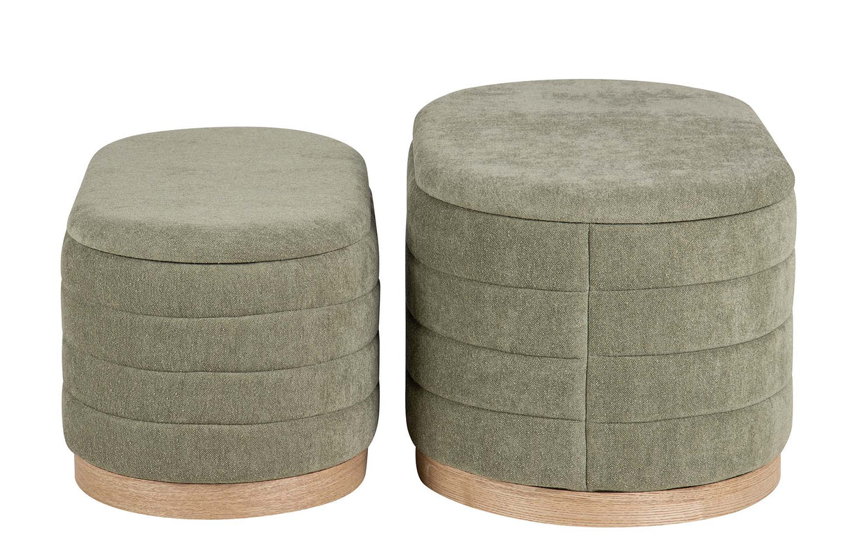 SET 2 PUFFS LINO MADERA 83x48x42 69x38x35 CM